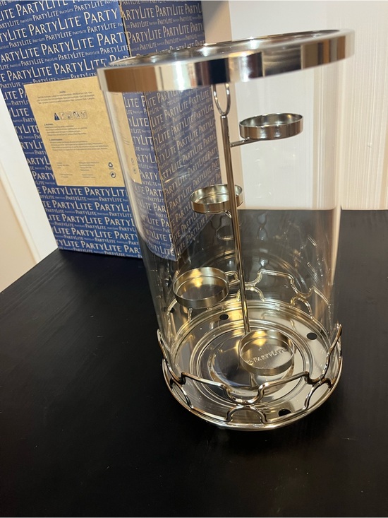 PartyLite Other - PartyLite Silver and Clear Tiered Glass Candle Centerpiece
